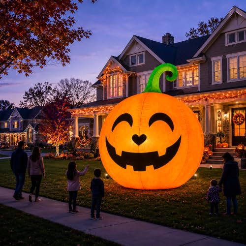 10FT Giant Halloween Inflatable Pumpkin Outdoor Decoration with LED Lights - Variation: Giant Pumpkin