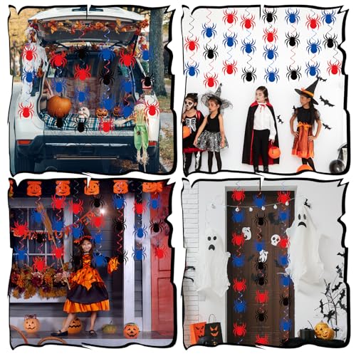 72pcs Super Theme Hero Hanging Swirl Decorations Spider Web Party Supplies