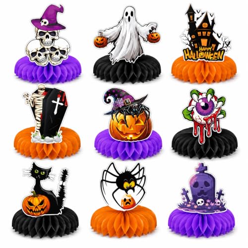 Halloween Party Decorations 9-Piece Indoor Table Centerpieces - Spooky Character Set