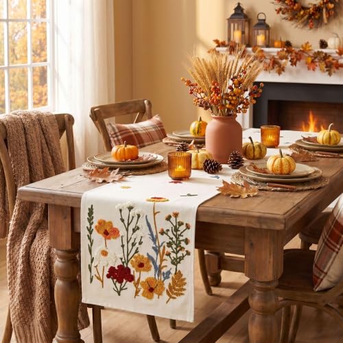 3D Chain Embroidery Table Runner 13x72 Inch for Dining & Home Decor