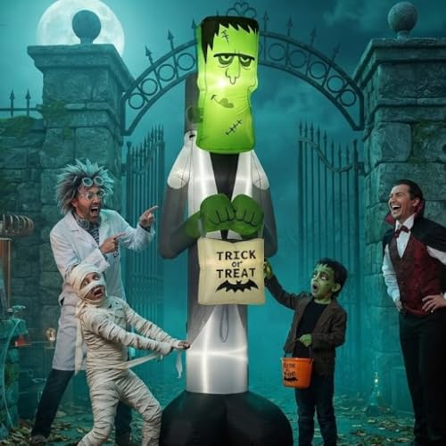 12FT Halloween Inflatable Frankenstein Monster Yard Decoration with RGB Flashing Bag