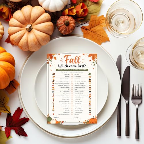 Which Came First -2 Card Game Set for Autumn Fall Thanksgiving Parties
