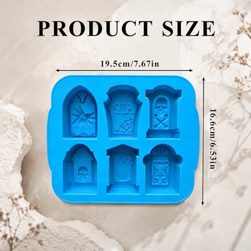Halloween Tombstone Silicone Mold 2-Pack for Cake & Crafts - RIP, Skulls, Spiders