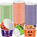 60 Pcs Halloween Treat Snack Cups - 9 oz Pumpkin Ice Cream Bowls