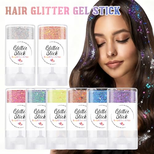 Body Glitter Stick Sparkling Holographic Sequins for Face & Body Purple Costume Accessories Neon Makeup Glitter