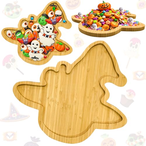 Halloween Charcuterie Board Platter - Wooden Witch Hat Serving Tray