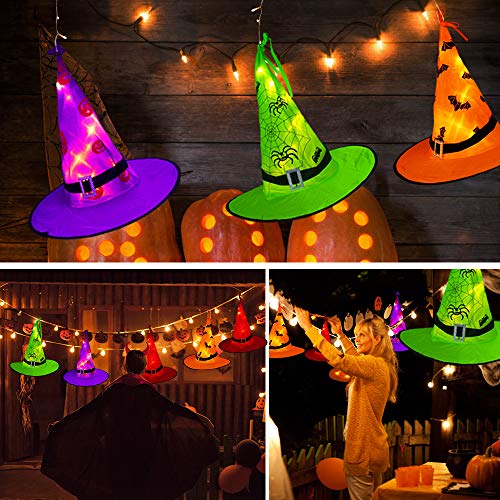Halloween Witch Hat String Lights - 8 Glowing Decor & Accessories