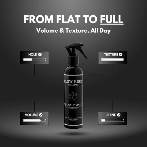 Flow Bros Sea Salt Spray for Hair - Texturizing & Volumizing with Natural Ingredients | 8oz
