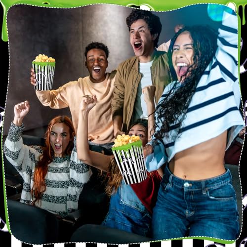 24 Pack Halloween Popcorn Snack Boxes with Worm & Stripe Design