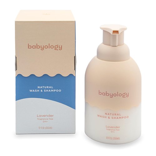 Babyology All Natural Baby Wash & Shampoo - Organic Lavender Oil - Tear-Free & Non-Toxic - 100% Edible Ingredients