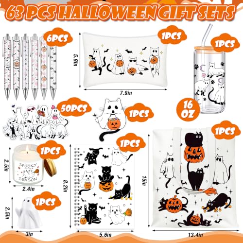 Ghost Cat Halloween Gift Basket Set - Boo Basket Stuffers for Women