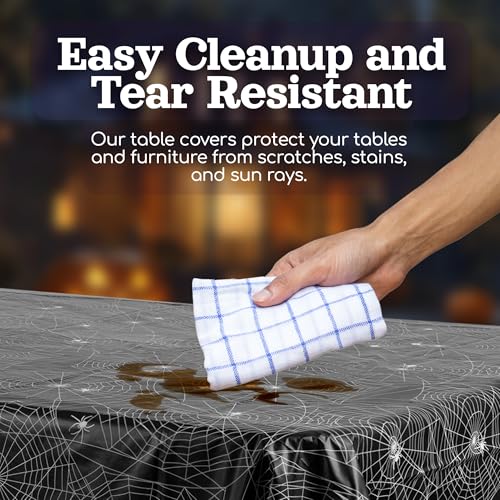 Halloween Spider Web Tablecloth Rectangle 54x108 Inches - 3 Pack