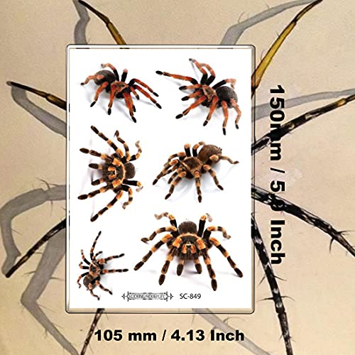 Halloween Temporary Spider Tattoos for Kids & Adults - 12 Sheets Body Art