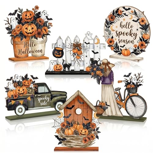 Halloween Wooden Table Decor Set - Rustic Farmhouse Indoor Decorations - Variation of THIS listing