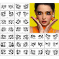 Halloween Ghost Bat Spider Web Temporary Tattoos Face & Eye Makeup Kit for Women Girls - Spider Web Variation
