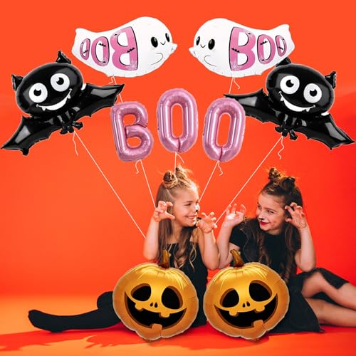 Halloween Boo Decoration 9pcs Balloon Set - Ghost Bat Pumpkin Foil Balloons