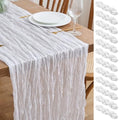 12 Pack Ivory White Cheesecloth Table Runner 10FT Fall Boho Wedding Decor