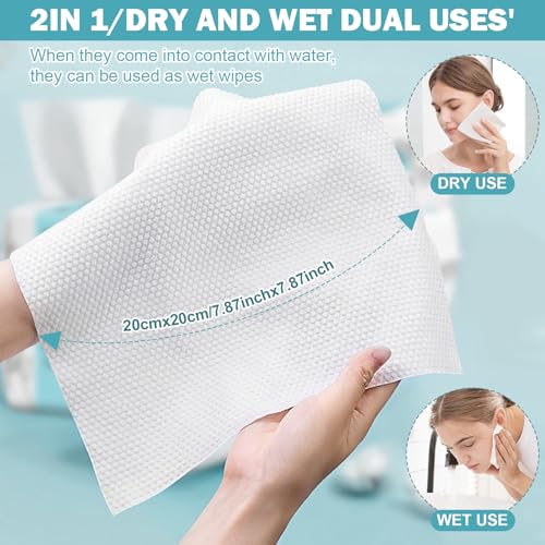 Disposable Face Towels 100 Count - Soft Cotton Makeup Remover Wipes