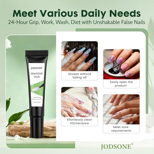 Semi Solid Nail Glue for Press-On Nails Quick Dry 10g - No UV Light Needed