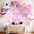 Pink Trick or Three Birthday Decorations Set for Girl 3rd Halloween Party