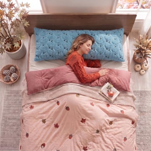 Fall Blue Pumpkin Body Pillow Cover 20x54 Inches with Zipper