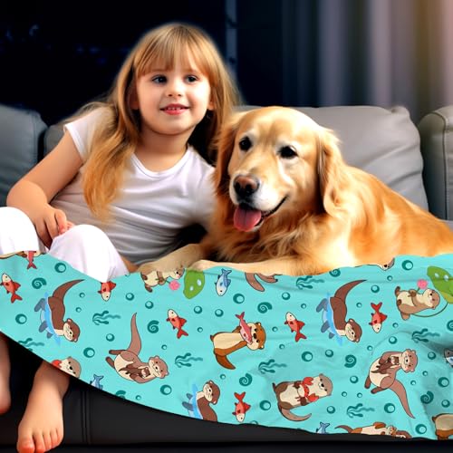 Otter Plush Throw Blanket for Kids Girls & Adults - 60x50 Inches - Cozy Fleece Bedding - Animal Lover Gift - Variation: Otter / 60x50