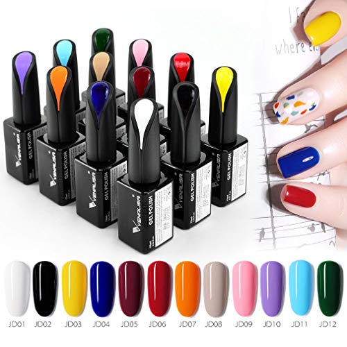 Black Gel Nail Polish 15ml - Soak Off UV LED Long-Lasting Manicure