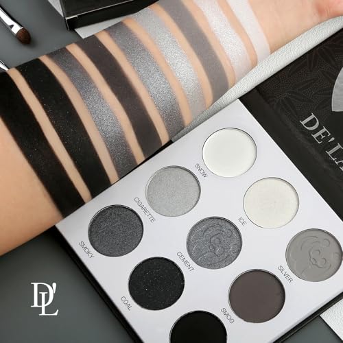 Goth Eyeshadow Palette Grey Black White Silver - Blendable Smokey Eye Makeup