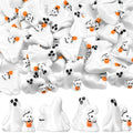 Mini Ghost Dog Figurines - Halloween Resin Decorations, 50 Pcs, Puppy Pumpkin Ghost - Dog Variation