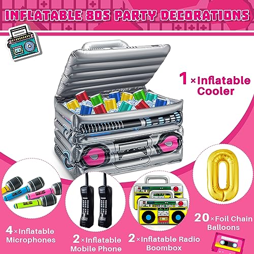 80s 90s Halloween Party Decorations Inflatable Boombox Set - Retro Costume Props