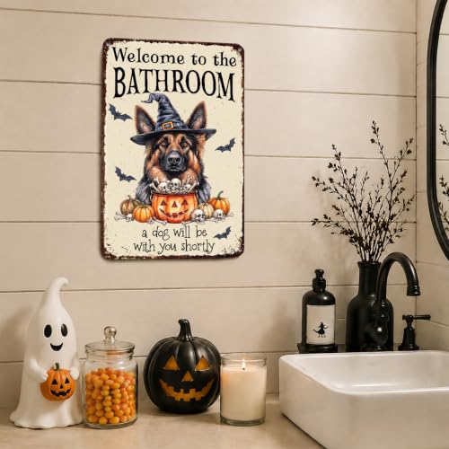 Halloween Wall Art German Shepherd Dog Sign - Funny Bathroom Decorations - Variation of THIS listing