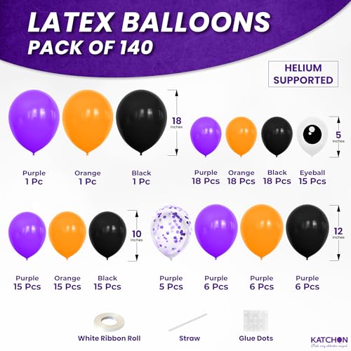 Balloon Arch Kit 140pcs for Birthday Halloween Party Decor Latex Balloons