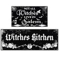 Halloween Witchy Floor Rugs Set - Gothic Kitchen Mats for Seasonal Decor