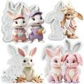Easter Bunny Silicone Fondant Mold Set - Rabbit & Bunny Shapes, Style E