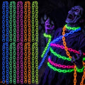 Glow in The Dark Neon Plastic Chain - Fluorescent Party Decor 10 Pcs Under UV Light