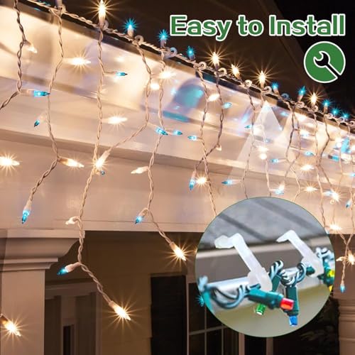 Christmas Light Clips Hooks 200 Pack - Universal Outdoor String Light Holders