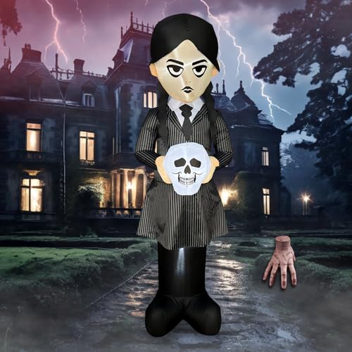 6 FT Inflatable Halloween Witch Decor with LED Lights for Yard