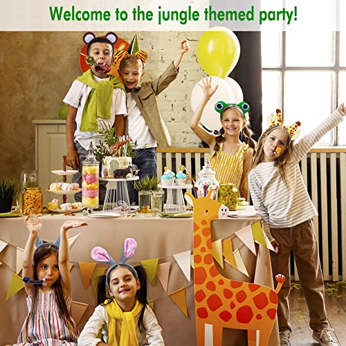 16-Pack Jungle Animal Ears Headbands for Safari Party Kids & Adults