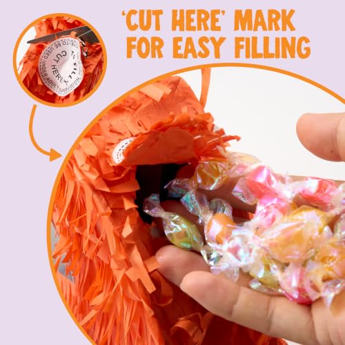 Pumpkin Piñata Set - 3pcs Halloween Candy Holder & Party Game Supplies