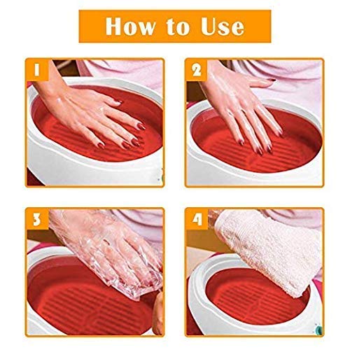Damsale 200 pcs Thick Disposable Plastic Hand Glove Mitt Covers for Paraffin Wax Therapy Treatment - Great for Wax Machines