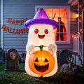 5 FT Inflatable Ghost with Pumpkin Halloween Decor LED Lights Outdoor Indoor