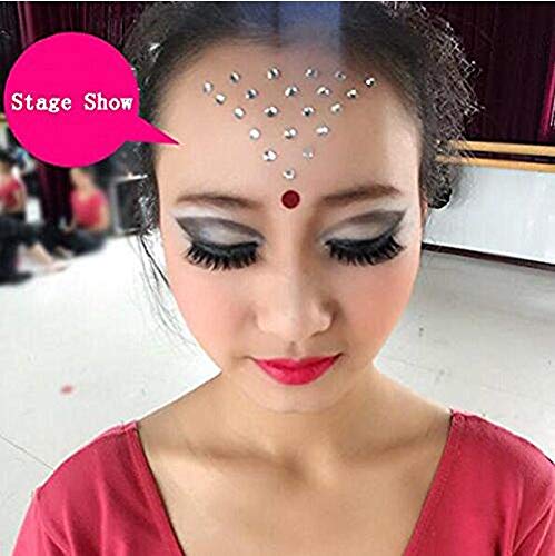 Self-Adhesive Rhinestone Stickers for Makeup and Crafts - Silver, 91PCS