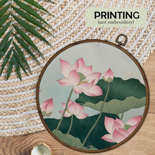 Lotus Flower Wall Art Decor - 10x10 Inch Framed Canvas for Living Room & Bathroom - Botanical Floral Wall Hanging - Yoga & Spa Style