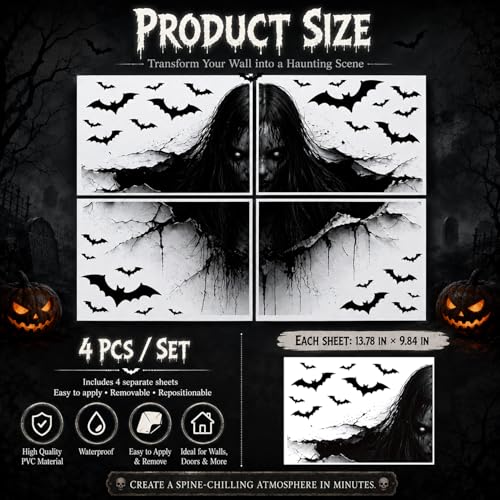 Halloween Ghost Wall Stickers Set - Spooky Haunted House Decor for Party & Home