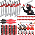 Karate Party Favor Set with Inflatable Swords Headbands Bracelets for Kids Boys Girls