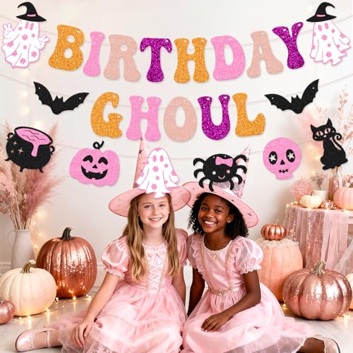Halloween Birthday Banner - Spooky-Glam Glitter Party Decor