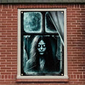 Halloween Ghost Girl Window Cover 47x31 Inch Haunted House Decoration Horror Decal