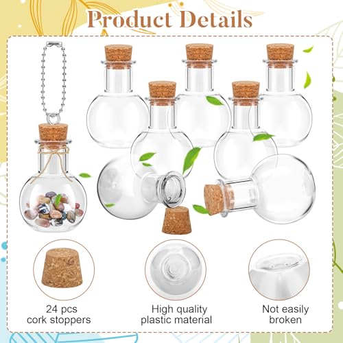 20 Pack Mini Plastic Bottles with Corks - Clear Small DIY Craft Bottles for Parties