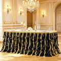 Black Gold Sequin Table Skirt for Rectangle Tables - 204x30 Inches, Variation of THIS listing