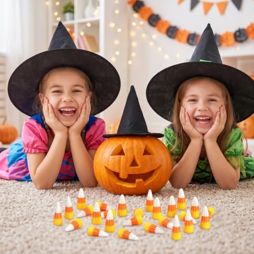 200 Pcs Halloween Fake Candy Corn Resin Decorations for Autumn DIY Crafts & Vase Fillers